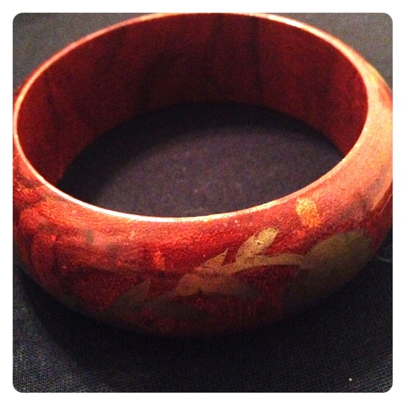 Gold Print on Wooden Bangle
