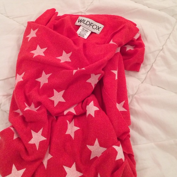 Red Wildfox Scarf with Star Print
