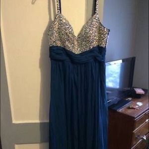Royal blue night moves prom dress