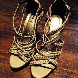 Shi by Journeys Grey Strap Heels