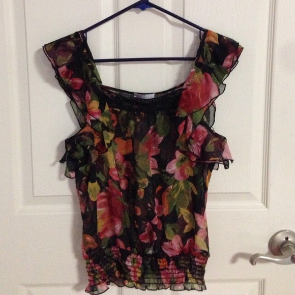 3 x  cute flower see through top ( 3 for $8) - Picture 2 of 3