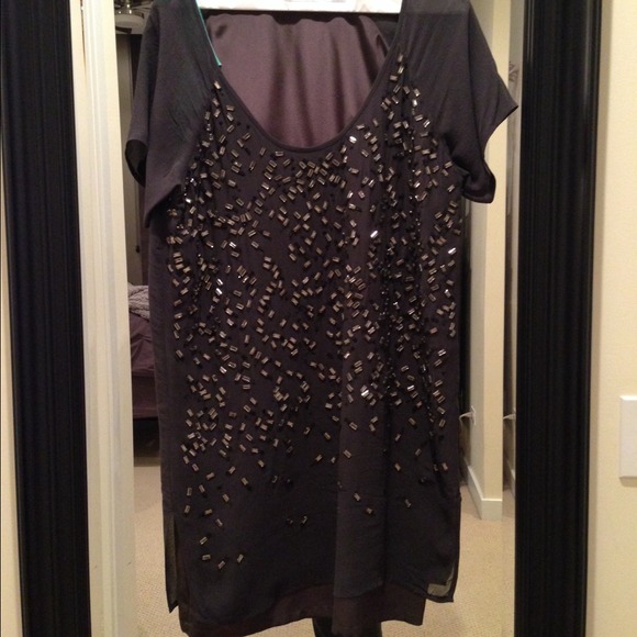 Grey Beaded Joie Dress