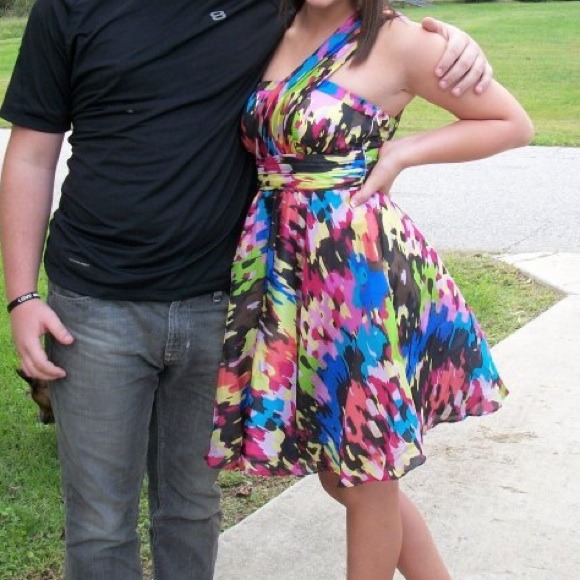Multicolored cocktail dress - Picture 1 of 2