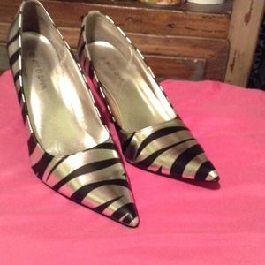 Shoes - Silver and zebra print pointed toe heels Shoes - Silver and zebra print pointed toe heels