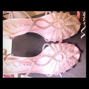 Stunning rhinestone strap heels