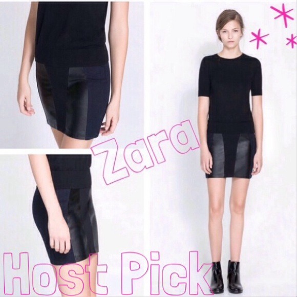 🎉3X HOST PICK🎉Zara pleather panel skirt