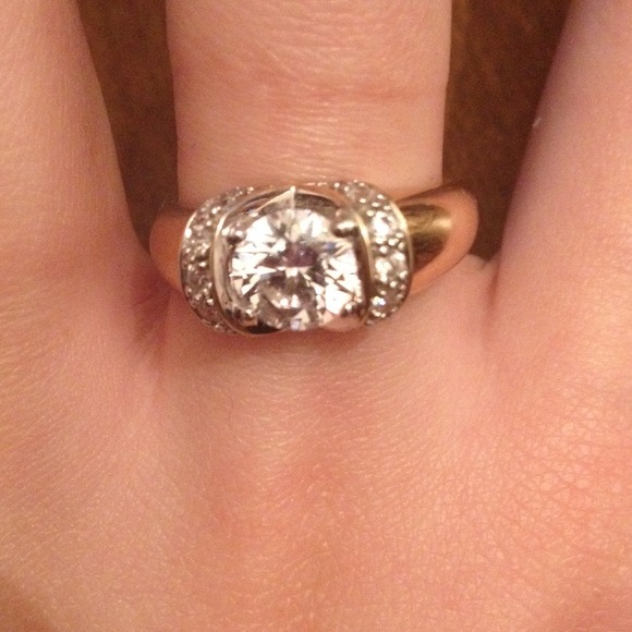 14k gold Diamonique ring