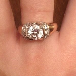 14k gold Diamonique ring