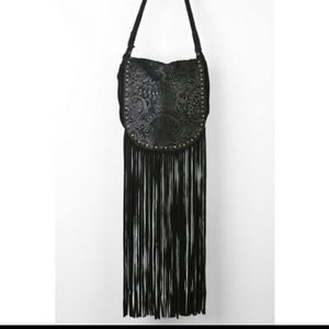 Ecote Winding Road Suede Fringe Crossbody Bag