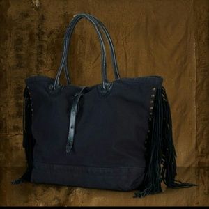 Ralph Lauren Canvas Fringe Tote