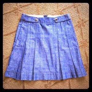 J Crew pleated denim skirt Size 4! Perfect staple!