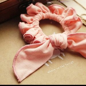 Pink Rabbit Ears Hair Tie