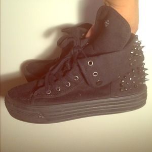 Black Studded Platform Sneakers Size 10