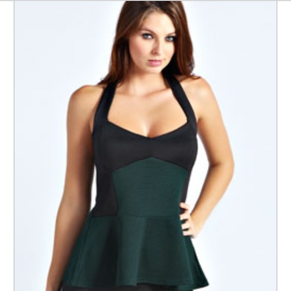 All Black peplum halter top brand new never worn