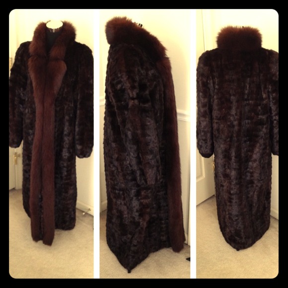 💯CHOCOLATE FULL LENGTH MINK WITH FOX TRIM
