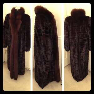 💯CHOCOLATE FULL LENGTH MINK WITH FOX TRIM