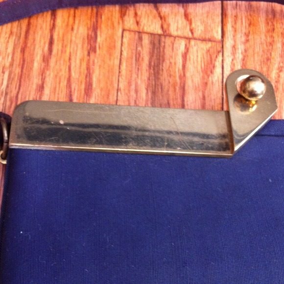 Vintage navy  gabardine handbag - Picture 4 of 4