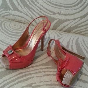 BCBG coral slingbacks