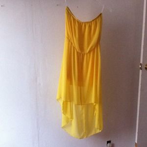 Yellow high to low dress