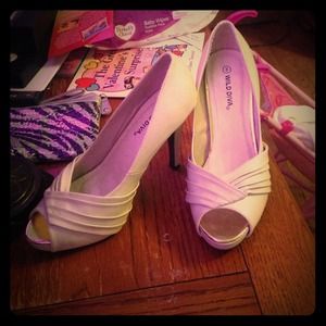Beige high heels