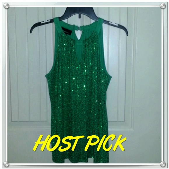 Green Sequins Top / warn once
