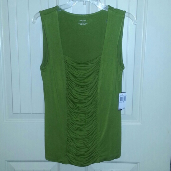 Lime Green square neck sleeveless top - Picture 1 of 1