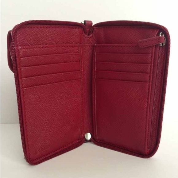 🚫Sold🚫 Coach khaki/black cherry wallet/clutch - Picture 3 of 4