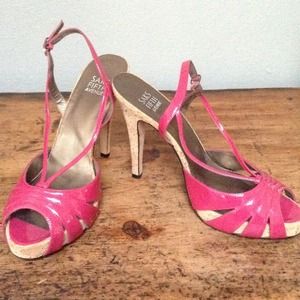 9M Saks Fifth Avenue pink sling back sandals