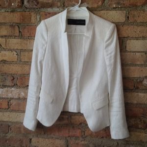 ZARA white pattern blazer.