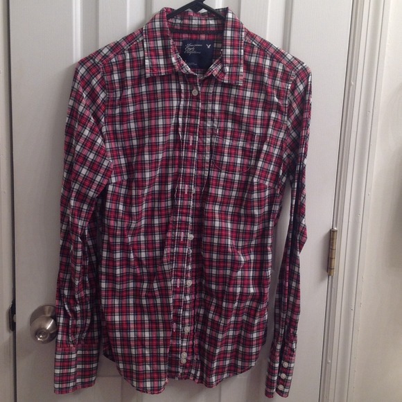 American Eagle red flannel shirt