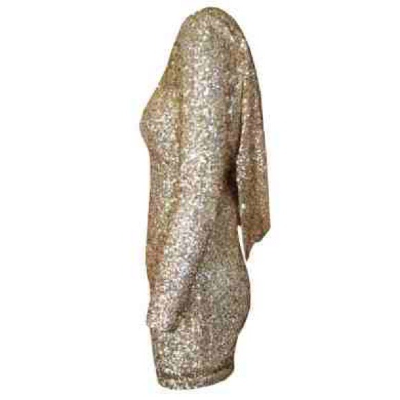 PRICE DROP Sequin Drape Open Back Dress - Picture 3 of 3