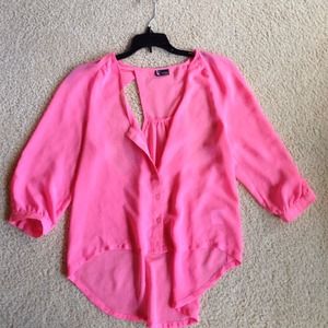 Sparkle and fade pink sheer top