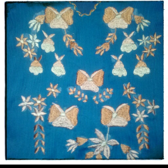 NWT ~ Peasant blouse, Blue/Teal, Pretty! - Picture 2 of 3