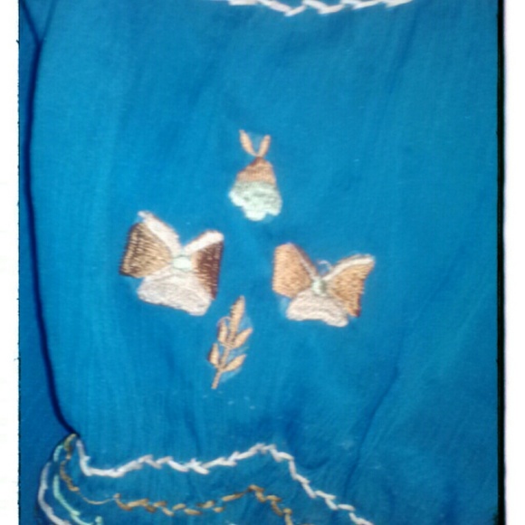 NWT ~ Peasant blouse, Blue/Teal, Pretty! - Picture 3 of 3
