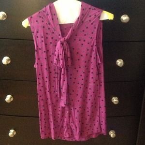 Purple polka dot top