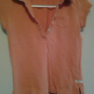 orange polo shirt