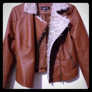 Reduced from $15!!!!! Faux fur and Leather Jacket
