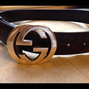Gucci Leather Belt With Interlocking G Buckle