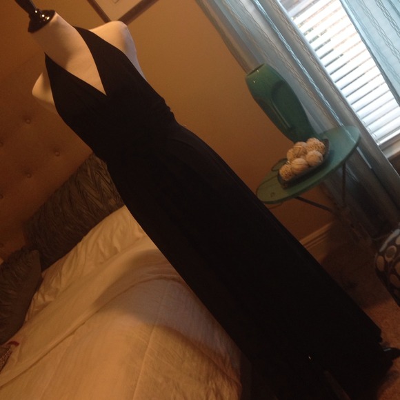 Black backless halter jumpsuit