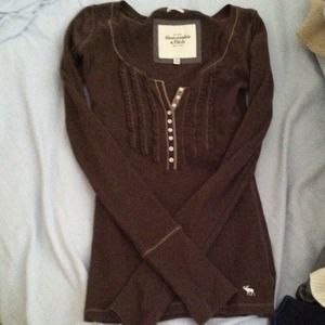 Abercrombie & Fitch brown long sleeve shirt