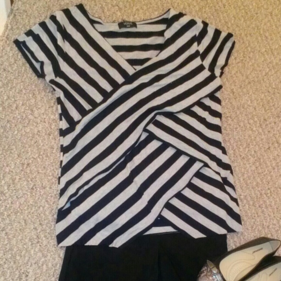 Striped layered top xl