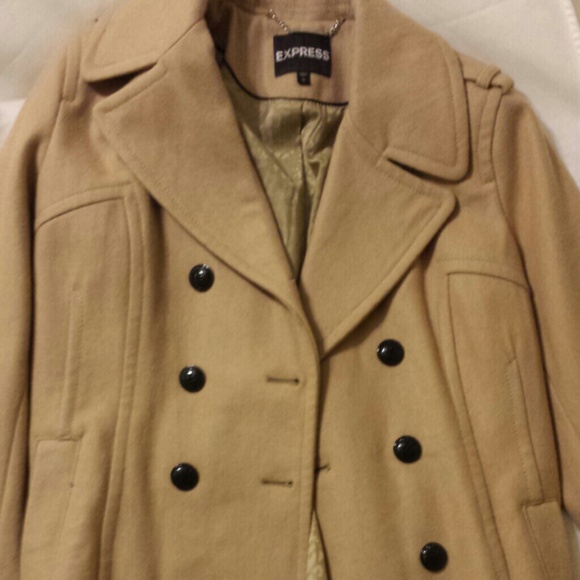 Express camel military peacoat