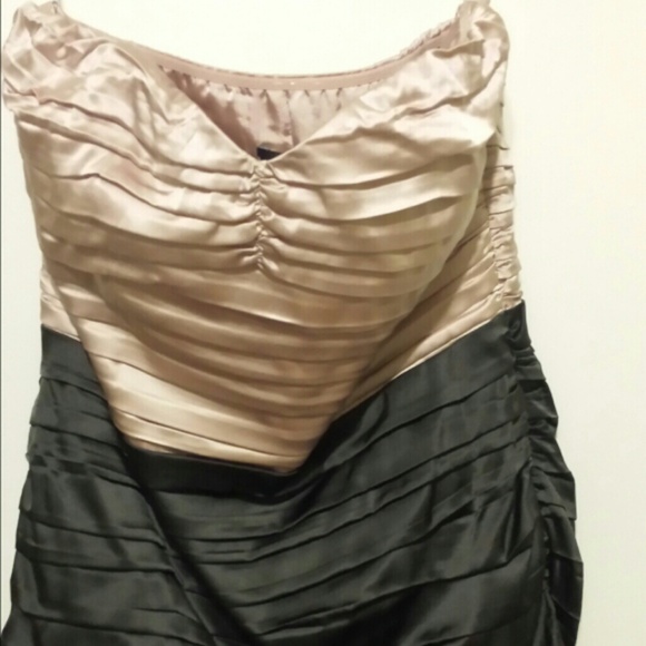Express strapless rouched dress. Blush and charcoa