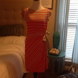 Beige and orange dress