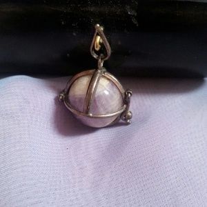 Amethyst Ball Pendant in Removable Cage Unique!