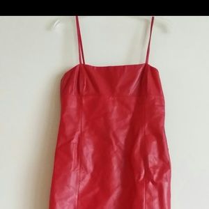 SOLD Ralph Lauren RED 100% Leather Dress