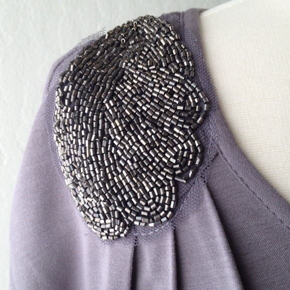 Dolman Sleeve Top w/ Beaded Detail by Aqua - Picture 2 of 2