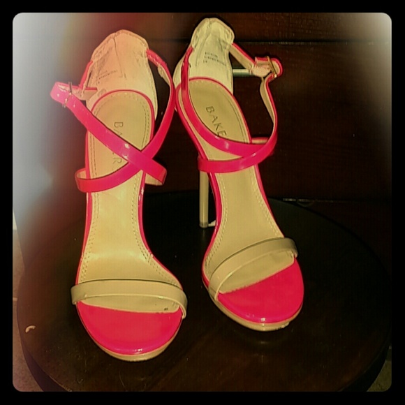 Perfect pink and beige strapy pumps