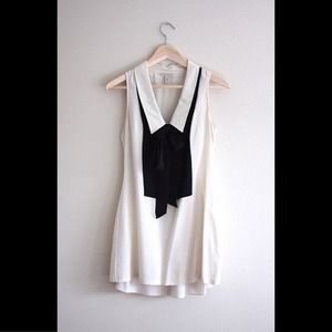 Ted Baker silk bow cream mini shift dress