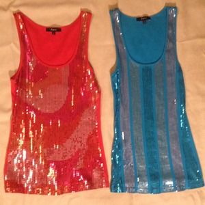 2 Express sequined tank tops